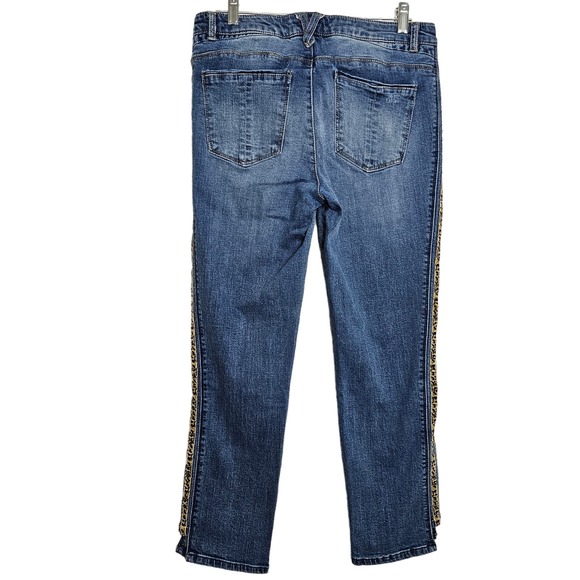 Democracy Women's "Flex"-ellent Ankle Jeans with Leopard Pinstripe Size 8 - Picture 10 of 12